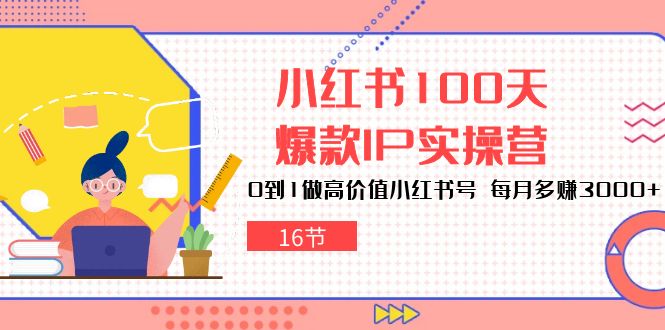 （10490期）小红书100天-爆款IP实操营，0到1做高价值小红书号 每月多赚3000+（16节）920-零度社区